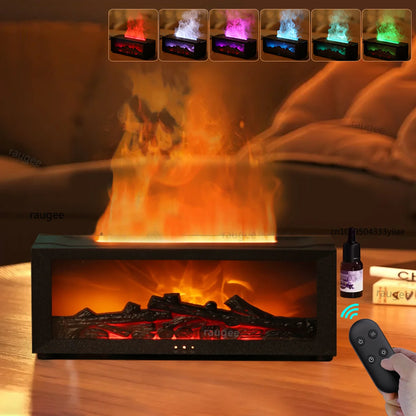 Air Aroma Humidifier Essential Oils Humidifier Flame Fragrance Diffuser Home Aromatherapy Diffuser with LED Light Remote Control