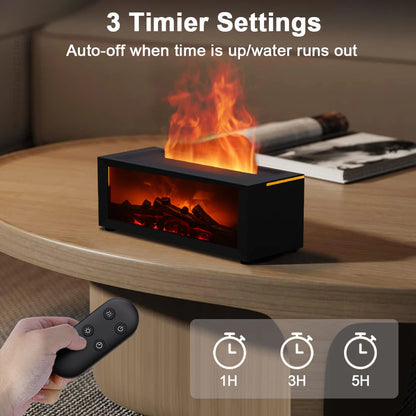 Air Aroma Humidifier Essential Oils Humidifier Flame Fragrance Diffuser Home Aromatherapy Diffuser with LED Light Remote Control
