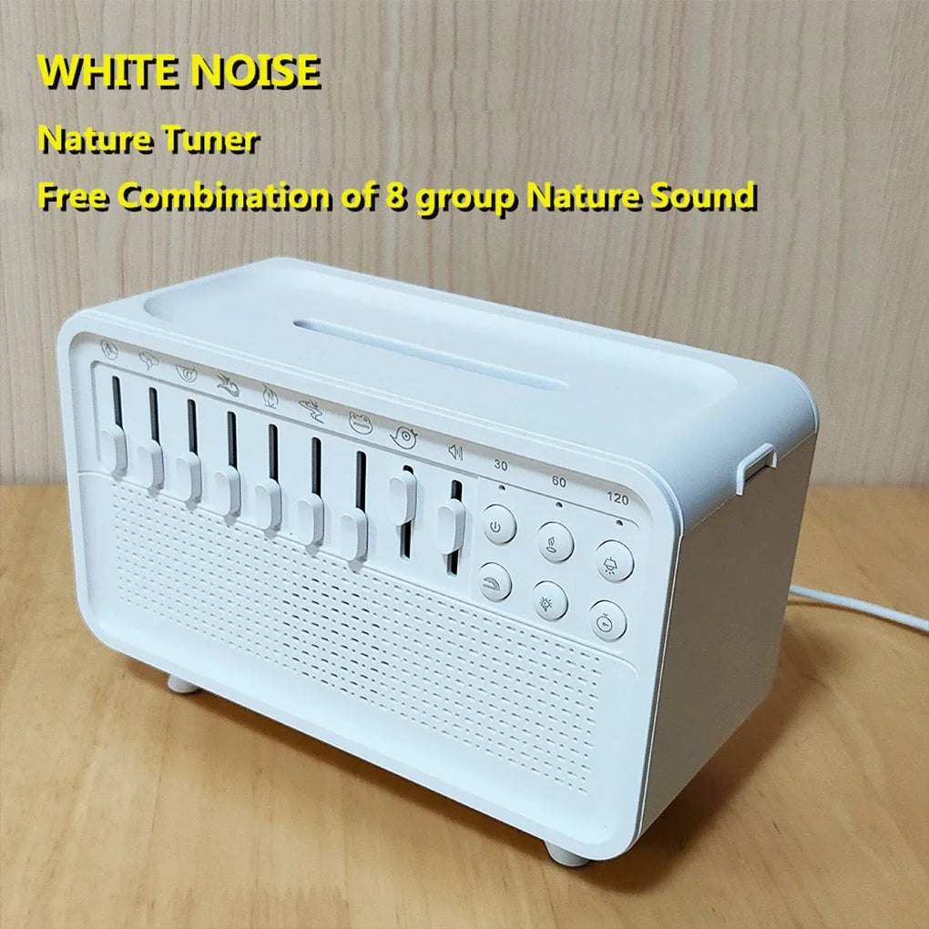 3 in 1 Bluetooth-Compatible Speaker White Noise Sleep Aid Night Light Humidifier All-In-One Machine Free 8 Goup Nature Sound