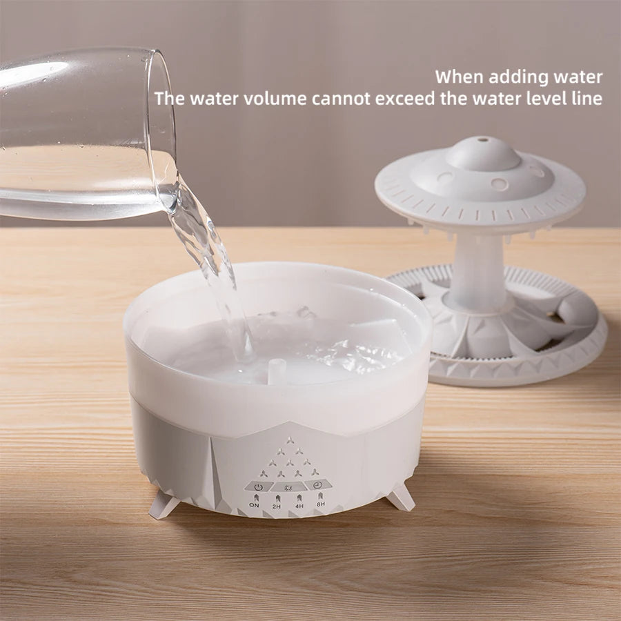 UFO Raindrop Aroma Diffuser Essential Oil Diffuser with Remote Control 7 Colorful Lights Aroma Diffuser Humidifier for Home