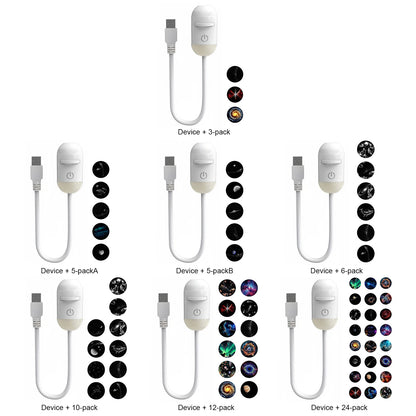 USB Mini Galaxy Star Projector Night Light Films Starry Sky Ambient Light for Bedroom Car Home Decoration for Adults and Kids