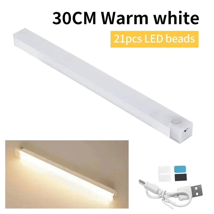 Wireless LED Motion Sensor Cabinet Light USB Rechargeable Led Night Light Cabinet Wardrobe Magnetic Lampunder Backlight for Room