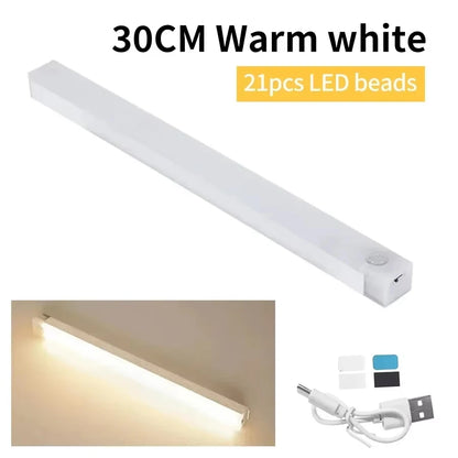 Wireless LED Motion Sensor Cabinet Light USB Rechargeable Led Night Light Cabinet Wardrobe Magnetic Lampunder Backlight for Room