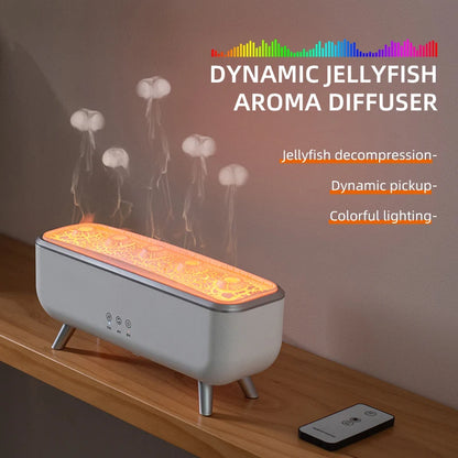 Dual Nozzles Aroma Diffuser Electric Air Humidifier for Home Flame Light Jellyfish Aromatherapy Machine Essential Oil Diffusers
