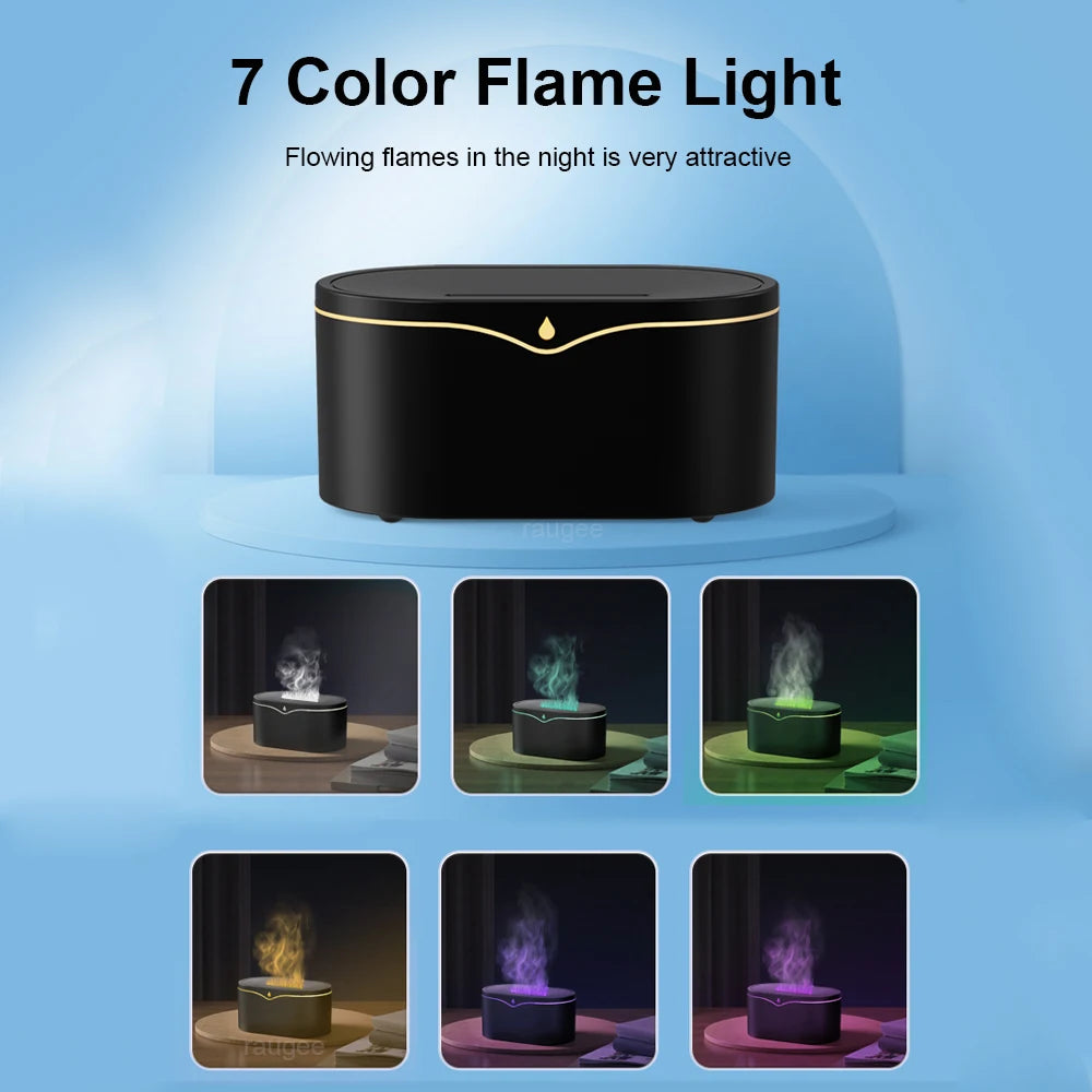Flame Humidifier Aroma Air Humidifier Mini Essential Oils Humidifiers for Home Aromatherapy Fragrance Diffuser with LED Light