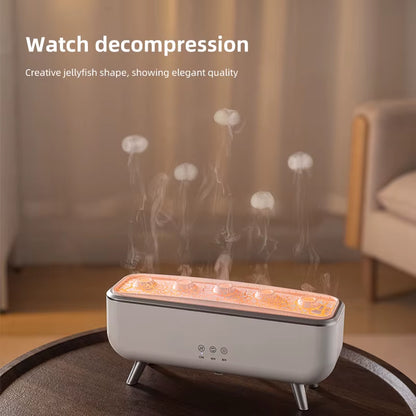 Simulated Volcanic Lava Humidifier with Color Lighting Aroma Diffuser Remote Control 5 Nozzles 2 Fog Modes Dancing Jellyfish For