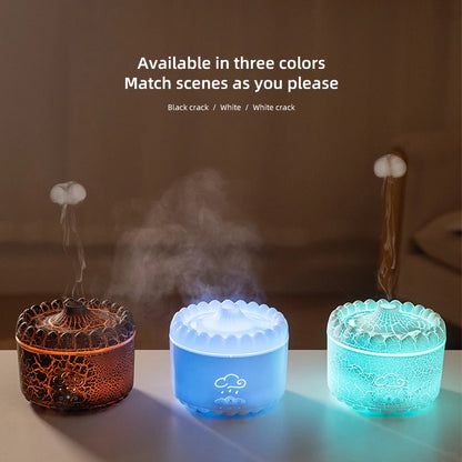 USB Jellyfish Aromatherapy Air Humidifier Electric Table Diffuser with Volcano Crack Light for Home Office Decorative Humidifi