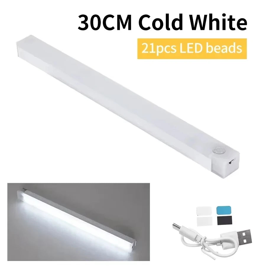 Wireless LED Motion Sensor Cabinet Light USB Rechargeable Led Night Light Cabinet Wardrobe Magnetic Lampunder Backlight for Room