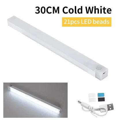 Wireless LED Motion Sensor Cabinet Light USB Rechargeable Led Night Light Cabinet Wardrobe Magnetic Lampunder Backlight for Room