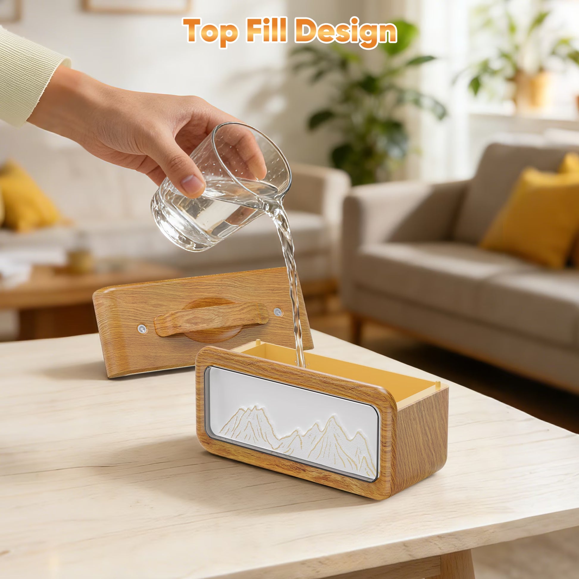 Essential Oil Diffuser 600ML Air Scent Aromatherapy Oil Diffuser and Humidifier for Large Room,Light Wood Grain