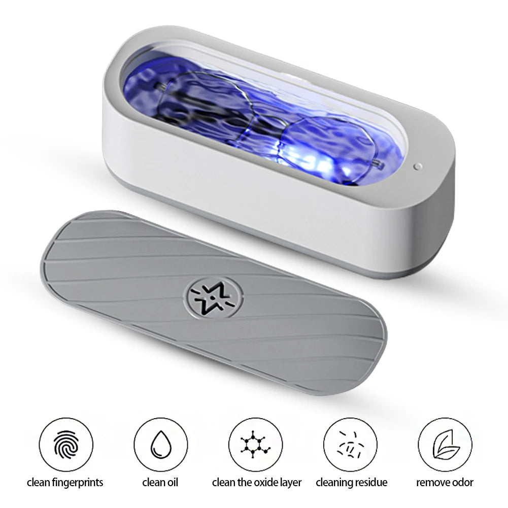 Ultrasonic Cleaning Machine USB Rechargeable Mode or Battery Mode High Frequency Vibration Wash Cleaner Jewelry Glasses Cleaner