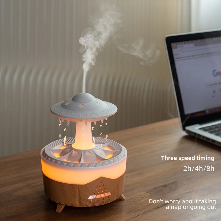 UFO Raindrop Aroma Diffuser Essential Oil Diffuser with Remote Control 7 Colorful Lights Aroma Diffuser Humidifier for Home