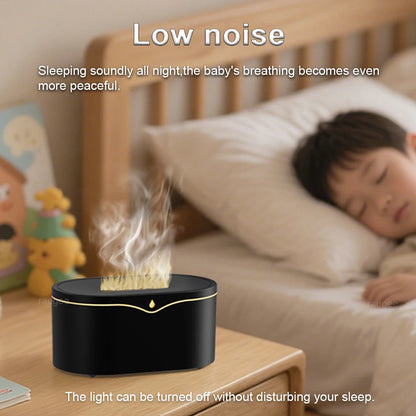 Flame Humidifier Aroma Air Humidifier Mini Essential Oils Humidifiers for Home Aromatherapy Fragrance Diffuser with LED Light