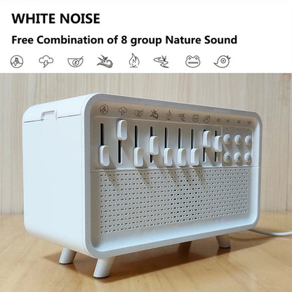 3 in 1 Bluetooth-Compatible Speaker White Noise Sleep Aid Night Light Humidifier All-In-One Machine Free 8 Goup Nature Sound