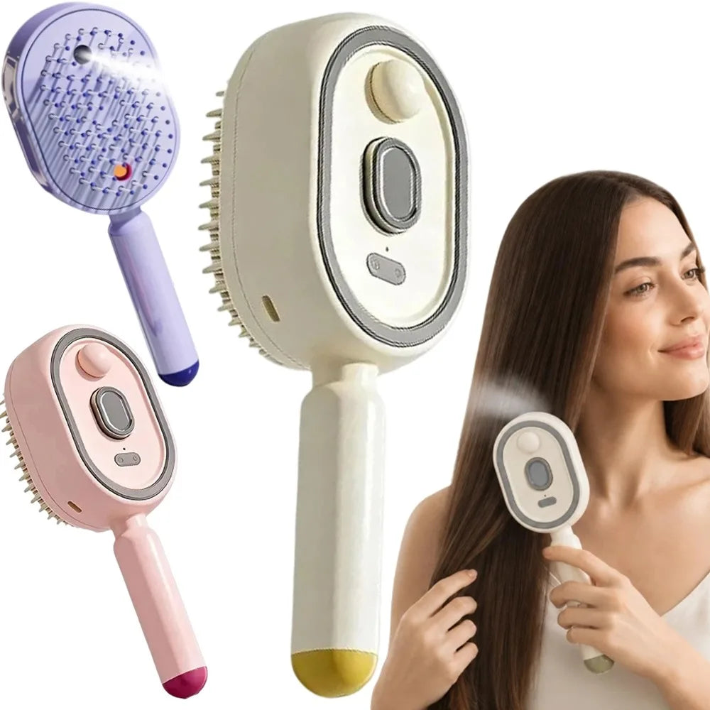 Multifunctional Massage Comb,Electric Spray Air Cushion Scalp Massager,Self-Cleaning Essential Oil Hair Care Comb,Gift for Women