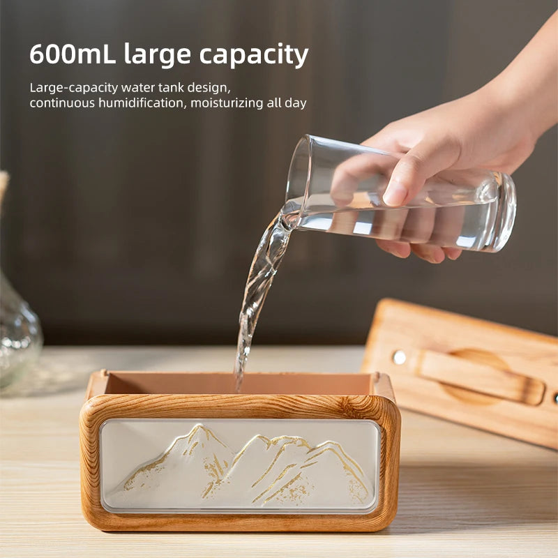 Dual Spray Humidifier Small Home Humidifier Desktop Humidifier Atmosphere Snow Mountain Night Light Alternating Dual Spray Two M