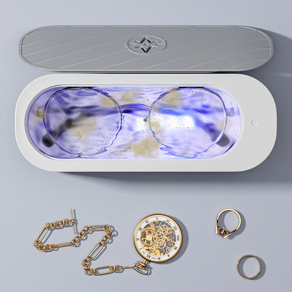 Ultrasonic Cleaning Machine USB Rechargeable Mode or Battery Mode High Frequency Vibration Wash Cleaner Jewelry Glasses Cleaner