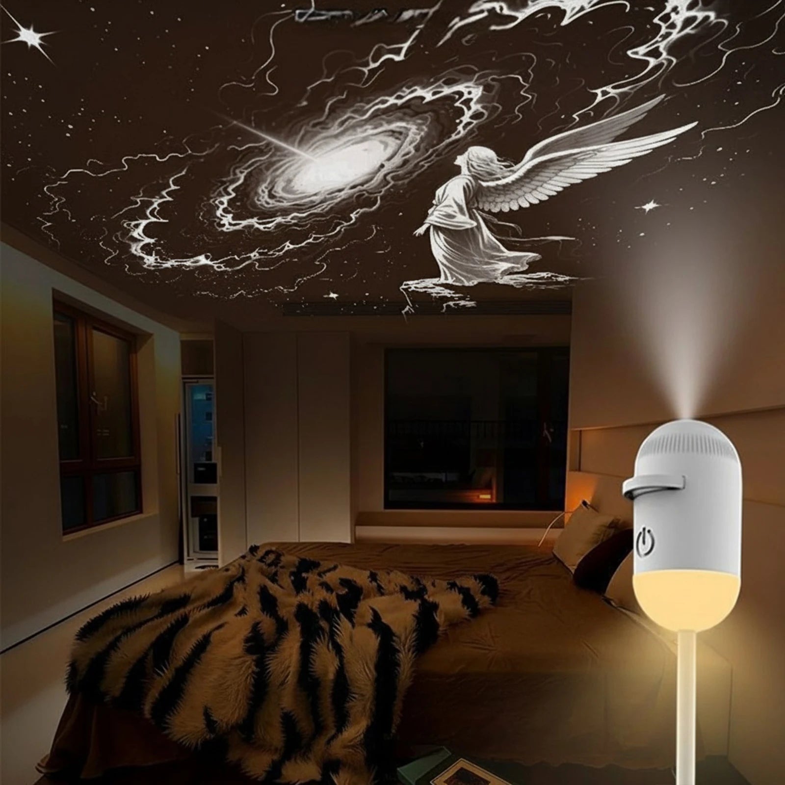 USB Mini Galaxy Star Projector Night Light Films Starry Sky Ambient Light for Bedroom Car Home Decoration for Adults and Kids