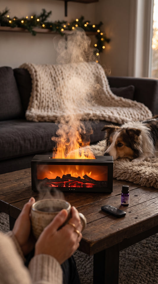 "The Fireplace Diffuser — Sanctuary of Warmth"