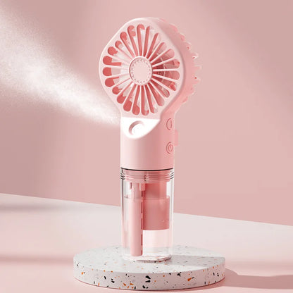 Spray Fan Portable Small Air Conditioning Fan Humidifier 2/4 Speed Settings Powerful Wind Force for Outdoor Travel Spray Fan