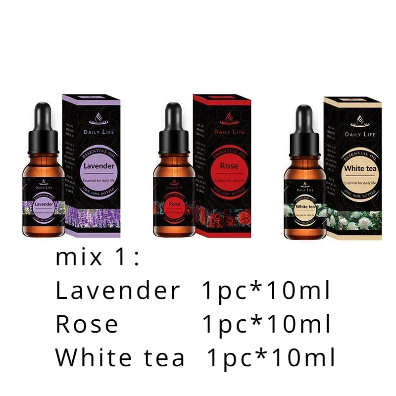Water Soluble Aromatherapy Essential Oil Lavender Rose 10Ml*3Pcs for Humidifier Gypsum Expansion Stone Special Essential Oil