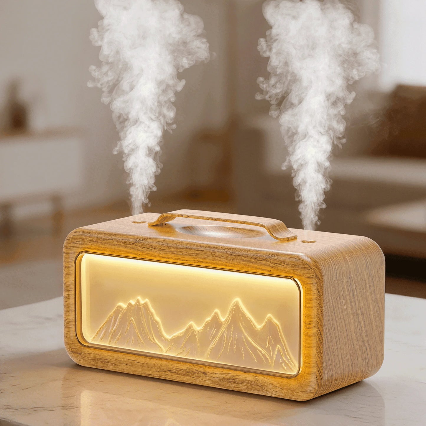 Essential Oil Diffuser 600ML Air Scent Aromatherapy Oil Diffuser and Humidifier for Large Room,Light Wood Grain