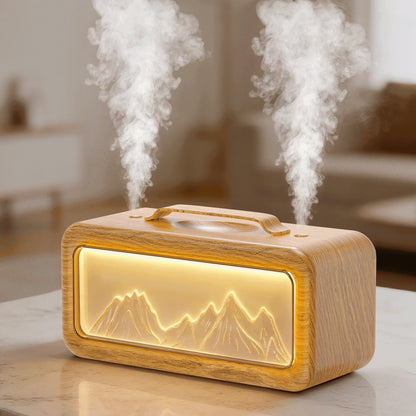 Essential Oil Diffuser 600ML Air Scent Aromatherapy Oil Diffuser and Humidifier for Large Room,Light Wood Grain