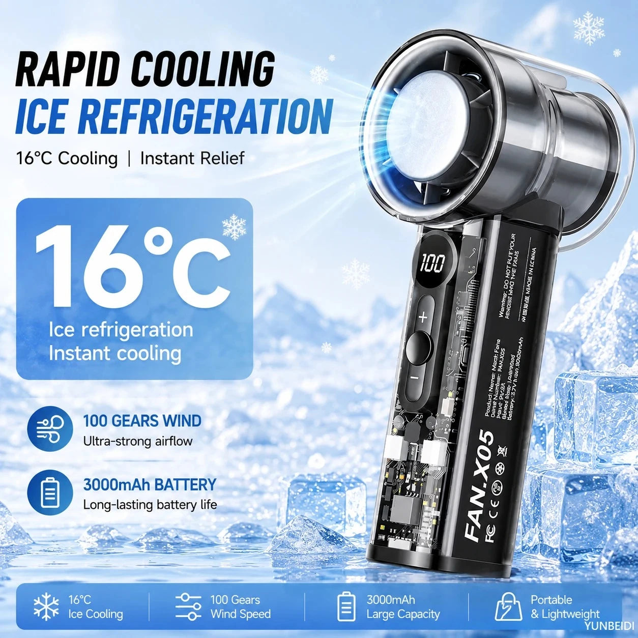 Spray Fan Portable Small Air Conditioning Fan Humidifier 2/4 Speed Settings Powerful Wind Force for Outdoor Travel Spray Fan