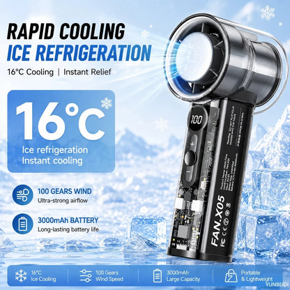 Spray Fan Portable Small Air Conditioning Fan Humidifier 2/4 Speed Settings Powerful Wind Force for Outdoor Travel Spray Fan