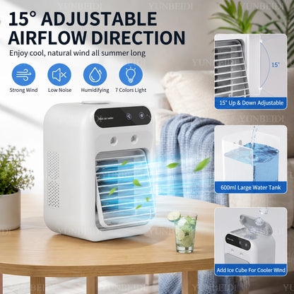 Spray Fan Portable Small Air Conditioning Fan Humidifier 2/4 Speed Settings Powerful Wind Force for Outdoor Travel Spray Fan