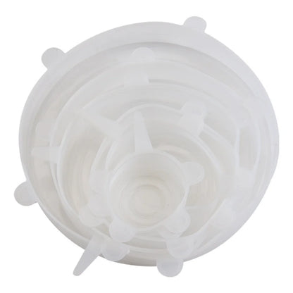 6Pcs Food Grade Silicone Preservation Cover Reusable Airtight Food Universal Dish Stretch round Lids for Kitchen Accessories