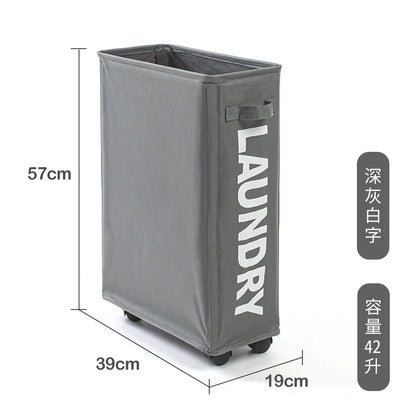 Laundry Baskets with Wheels Fitness Tool Storage Basket Foldable Yoga Mat Organizer Household Toy Clothing Storage Basket New