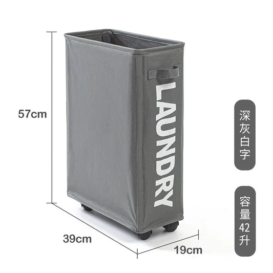 Laundry Baskets with Wheels Fitness Tool Storage Basket Foldable Yoga Mat Organizer Household Toy Clothing Storage Basket New