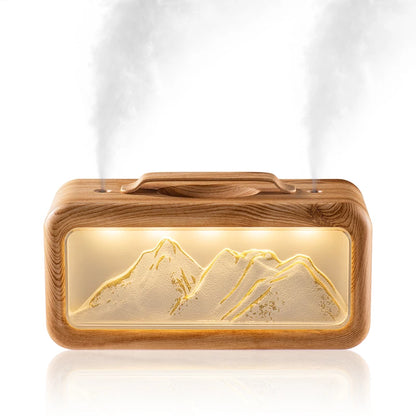 Dual Spray Humidifier Small Home Humidifier Desktop Humidifier Atmosphere Snow Mountain Night Light Alternating Dual Spray Two M