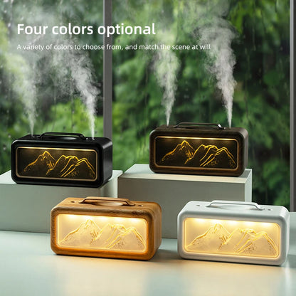 Dual Spray Humidifier Small Home Humidifier Desktop Humidifier Atmosphere Snow Mountain Night Light Alternating Dual Spray Two M